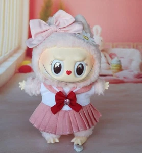 (No Dolls) Dress Set For POP MART LABUBU The Monsters Plush Doll Bow Clip Outfit - Picture 1 of 6