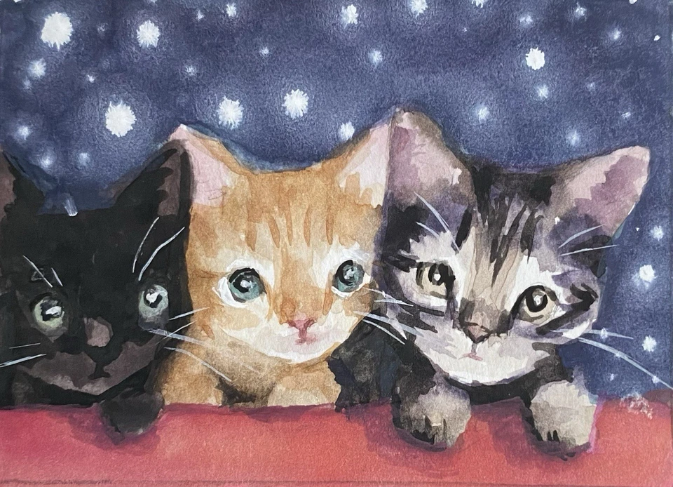 ACEO原创混合媒体绘画艺术 — 第 1/1 张图片