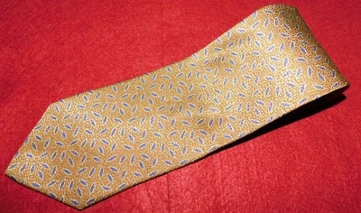 CORBATA GIORGIO ARMANI HECHA EN ITALIA BEIGE/AZUL MOTIVO HOJA - CORBATAS - CORBATAS DE DISEÑO. Foto 1 de 3
