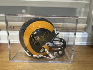 Mini casco de fútbol americano vintage de Los Angeles Rams Jerome Bettis NFL Riddell 3 5/8 - Imagen 1 de 8