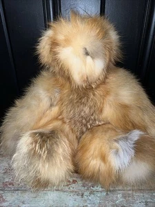 18” Handmade Jointed Red Fox Fur Teddy Bear Northern MN Cabin Lodge Adirondack - Picture 1 of 11