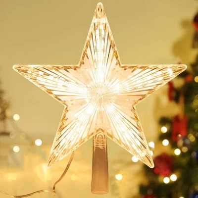LED Weihnachtsbaumspitze Stern Lichter Christbaumspitze Tannenbaum Stern Licht - Bild 1 von 4