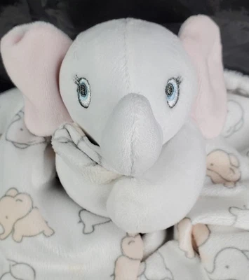 Blankets and Beyond Elephant Security Blanket Lovey Plush Sewn Eyes - EUC - Image 1 of 4
