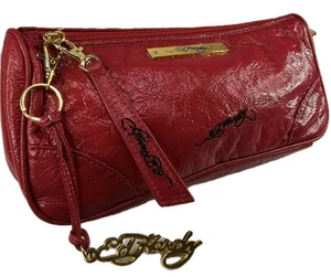 Y2K Ed Hardy Women’s Purse Clutch Bag Wallet Red - Picture 1 of 11