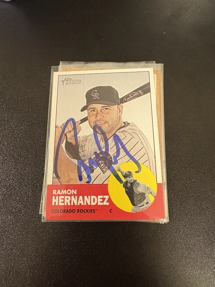 2012 Topps Heritage Ramon Hernandez Auto Colorado Rockies #326 Card Signed - Image 1 of 1