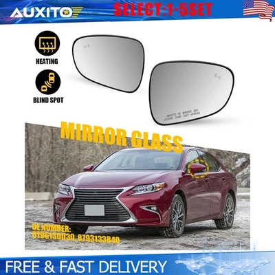 Espejo retrovisor térmico LH R de vidrio con punto ciego para Lexus GS350 LS460 RC300 RC350 2-10X Foto 1 de 4