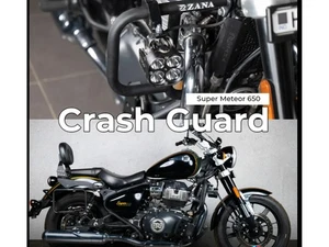 Fit For Royal Enfield Super Meteor 650 "CRASH GUARD BLACK" - Picture 1 of 7