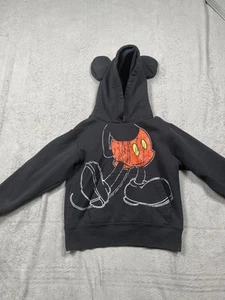 Disney Parks Hoodie Youth XS Black Mickey Mouse Ears Pullover Sweatshirt Kids - Picture 1 of 7