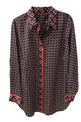 Blusa Camisa de Vestir Ralph Lauren Satén Botón Frontal LS Borgoña Talla 1X Nueva con Etiquetas Foto 1 de 4