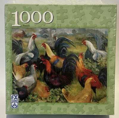 Rooster ~ Chicken ~ FX SCHMID Ruling the Roost Jigsaw puzzle 1000 pieces SEALED - Image 1 of 2