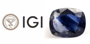 IGI CERTIFIED 4.61 Ct Natural Blue Sapphire Rectangular Cushion Untreated Gem - Picture 1 of 9