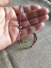 Vtg Natural Blue Pink Tourmaline Beaded necklace Sterling Silver Magnetic  Clasp