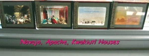 4 extensiones de linterna mágica vintage Apache Kwakiutl navajo casas - Imagen 1 de 5