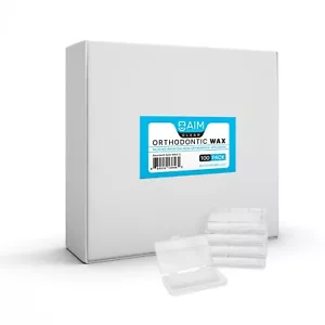 100 Braces Wax, Dental Orthodontic Wax for Braces,Unscented 50 Wax Strips, Clear - Picture 1 of 5