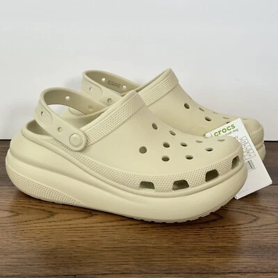 Crocs Classic Crush Clog Women’s Size 9 Bone Beige Khaki Platform (W9 / M7) - Image 1 of 4