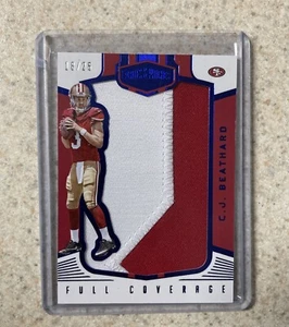 CJ Beathard 2017 PANINI PLATES & PATCHES FULL COLOR JUMBO PATCH RC #’d/25 SSP - Picture 1 of 2
