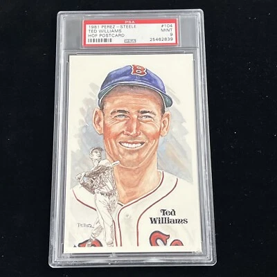 TED WILLIAMS 1981 Perez Steele HOF Postcard /10,000 PSA 9 Mint Boston Red Sox - Image 1 of 3