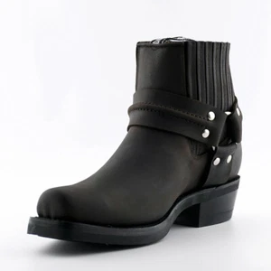 Stivaletti Grinders Renegade Lo marroni unisex in pelle cowboy western biker - Foto 1 di 7