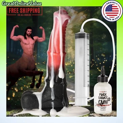NEW Bad Centaur Dragon Fantasy Silicone Dildo CUM TUBE + SUCTION CUP Toy + Lube - Image 1 of 2