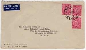 APH5008) Australia 1938-50 1/4d Magenta KGVI BW #211 single and pair, tied by GP - Bild 1 von 1