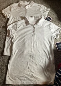 Girls Uniform Shirts Chaps Polo White Set New 14/16 - Picture 1 of 2