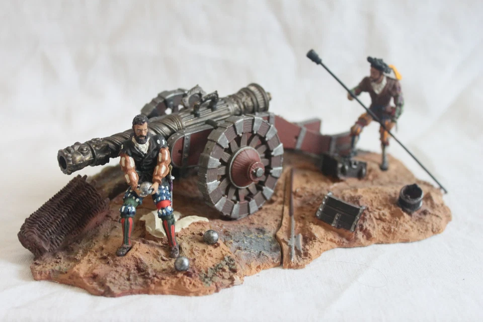 Figurine métal, Atlas, Histoire de l'artillerie, Lansquenets, couleuvrine, canon - Photo 1/4