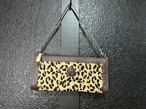 Kate Landry Handbag Leather & Hair Animal Print 5 Pocket purse - Picture 1 of 4
