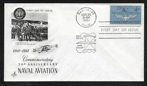 #1185 4c Naval Aviation -E.B. Ely and His Flying Machine Cachet- ArtCraft FDC - Picture 1 of 2
