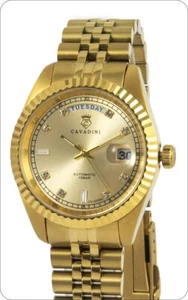 CAVADINI Automatik Miyota 8285 Herrenuhr Leonardo CV-335NJ Edelstahl gold-gold - Bild 1 von 6