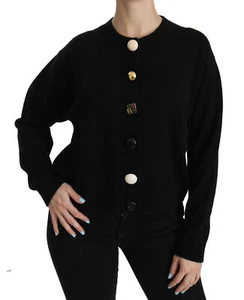 DOLCE & GABBANA Sweater Black Button Embellished Cardigan IT40/US6/S - Picture 1 of 10