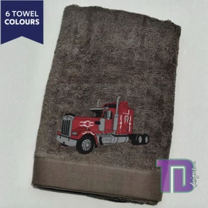 Kenworth W model truck Embroidered Bath Sheet Towel - Picture 1 of 2