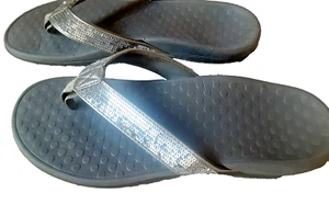 VIONIC TIDE SQ SILBER PAILLETTEN GRÖSSE 9 FLIPFLOP ZEHENSANDALEN - Bild 1 von 8