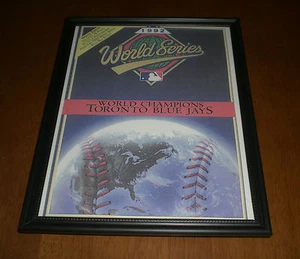 1992 BLUE JAYS FRAMED COLOR WORLD SERIES COMMEMORATIVE PROGRAM PRINT - Picture 1 of 1
