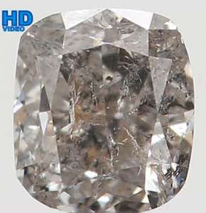Natural Loose Diamond Cushion Black Gray Color I2 Clarity 3.20 MM 0.19 Ct L5614 - Picture 1 of 9