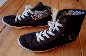 Damen, Sportschuh, Stoff mit Gummisohle, knöchelhoch, schwarz-weiß, Gr. 39 - Bild 1 von 5