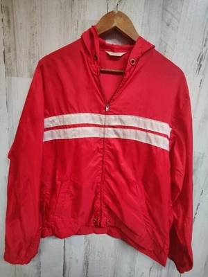 Cortavientos Jantzen vintage años 70 cremallera completa con capucha para hombre medio ligero playa Foto 1 de 4