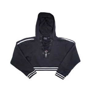 Fenty Puma By Rihanna Rising Sun Lace-Up Crop Hoodie Oversized Black Size Medium - Bild 1 von 15