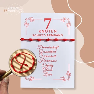 Rotes Schutzarmband 7 Knoten Talisman Kabbalah für Kinder, Männer und Frauen - Bild 1 von 7