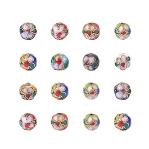 120 Pieces 8mm Handmade Round Enamel Cloisonne Beads for DIY Jewelry Making C... - Picture 1 of 6