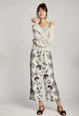 Anthropologie Ett:twa Wide Leg Black and White Cropped Trouser Pants Size Medium - Image 1 of 4