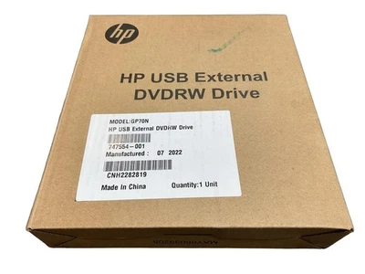 F2B56AA New HP USB External USB CDRW DVDRW GP70N Drive Read Write - Image 1 of 4