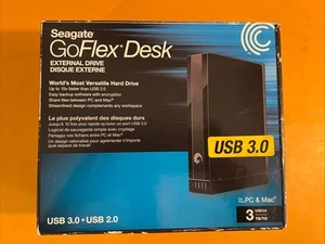 SEAGATE GOFLEX DESK EXTERNAL DRIVE 3TB PC AND MAC USB 3.0 - Picture 1 of 2