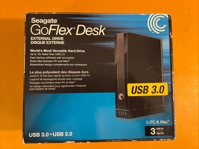 SEAGATE GOFLEX DESK EXTERNAL DRIVE 3TB PC AND MAC USB 3.0 - Image 1 of 2