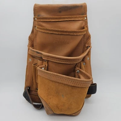 Bolsa de herramientas de cuero AWP de 10 bolsillos construcción de carpintero porta martillos dobles bolígrafo Foto 1 de 4