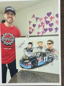 Denny Hamlin Autogramm 22x28 Farbe Original Gemälde COA ~ NASCAR - Bild 1 von 9