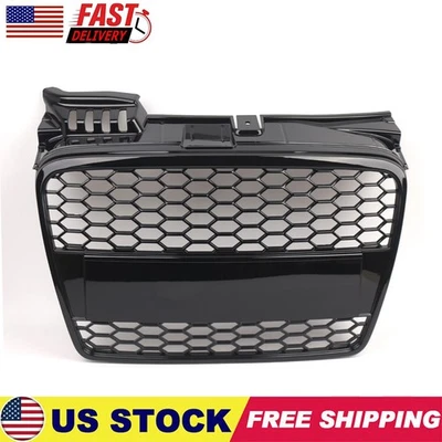 Fits Audi A4/B7 2005-2008 Front Upper Grille Sport Honeycomb Grill Gloss Black Foto 1 de 4