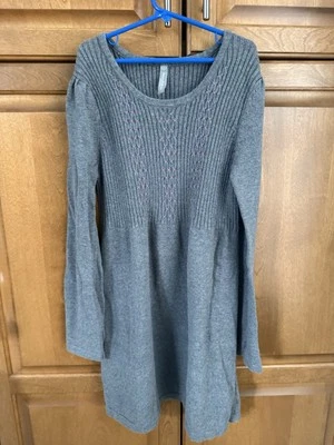 Vestido suéter para mujer Hanna Andersson gris rosa acanalado tejido algodón túnica talla S Foto 1 de 4