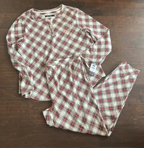 Lauren Ralph Lauren Womens Christmas Pajama Set New Sz XL Tartan Plaid - Picture 1 of 5