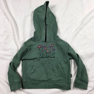Vans Toddler Girls Hoodie Size 2T Green Floral Print Pullover Long Sleeve - Picture 1 of 4