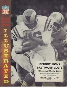 August 1964 Baltimore Colts @ Detroit Lions NFL Illustrated Game Program - Bild 1 von 3